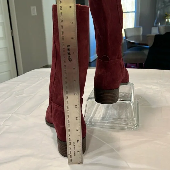 Lucky brand maroon suede boots light western - Picture 9 of 11